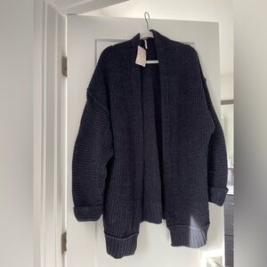 NWT FREE PEOPLE Black Combo Oversized Cardigan